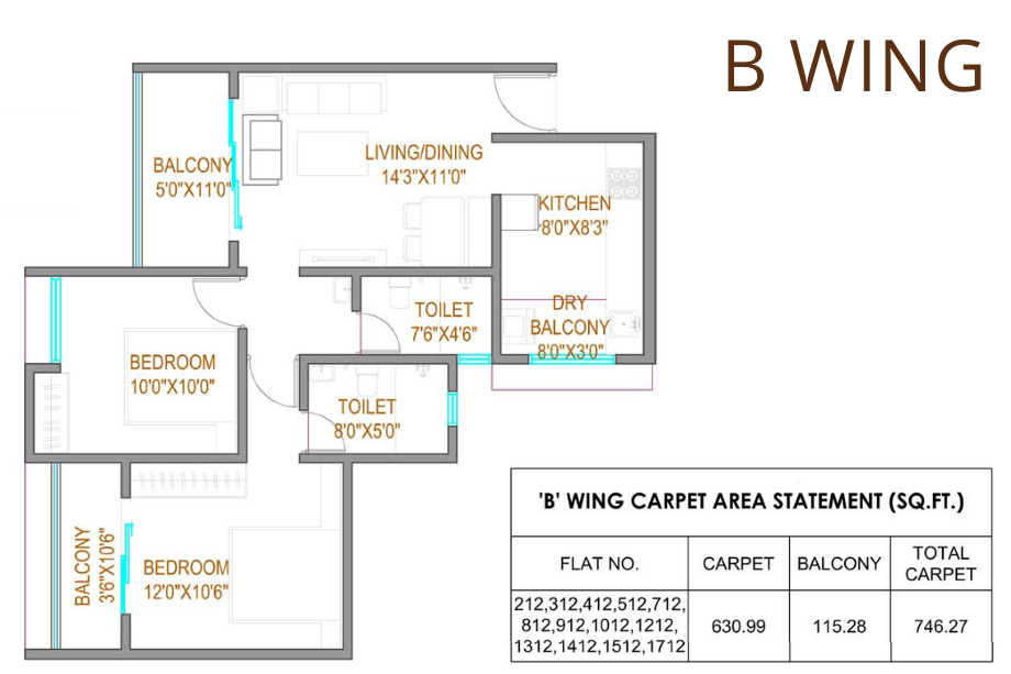 Bella-Casa-Floor-Plan-B-Wing-2-BHK-746-Sqft