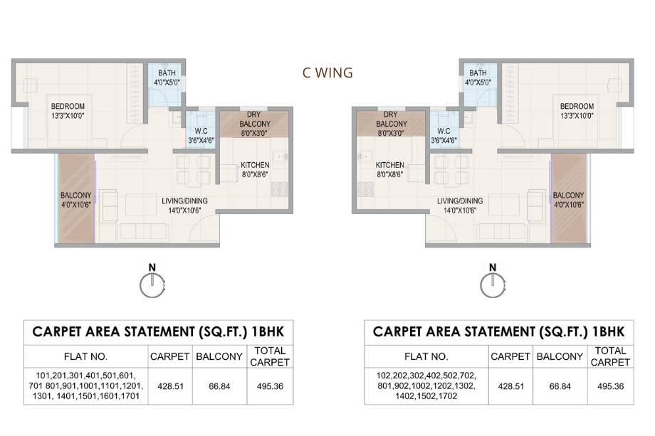Bella-Casa-Floor-Plan-C-Wing-2-BHK-495-Sqft