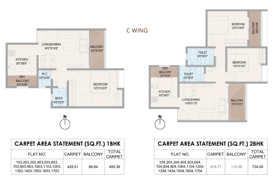 Bella-Casa-Floor-Plan-C-Wing-2-BHK-734-Sqft